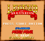 Legend of Illusion Starring Mickey Mouse (USA, Europe) Title Screen